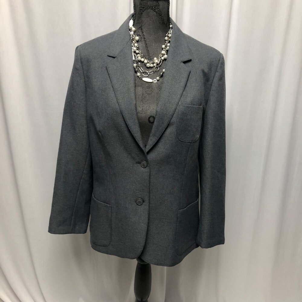 Haberdashery by Personal Blazer Womens Sz 16 Gray Jacket Classic Career Academia